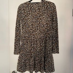 Zara Leopard Print Dress - Brown and Black